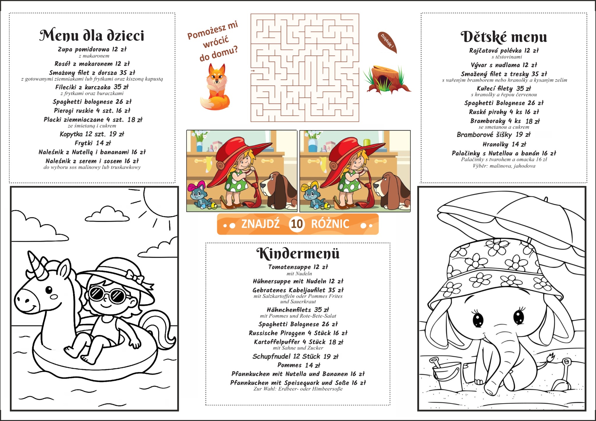 Menu dziecięce Hoker